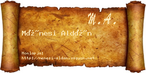 Ménesi Aldán névjegykártya